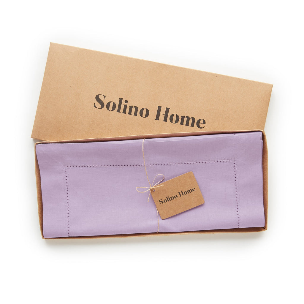 Cotton Linen Hemstitch Table Runner