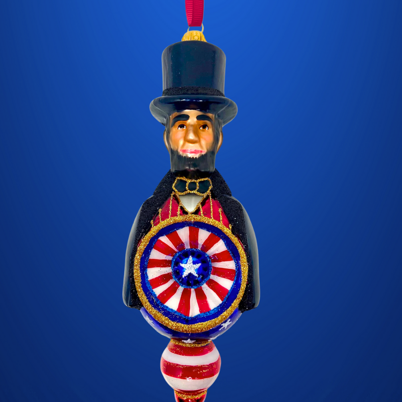 Abraham Lincoln Reflector Glass Ornament