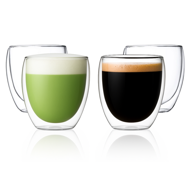 Double Wall Glass Coffee Mugs Cups  -8.5oz/12oz