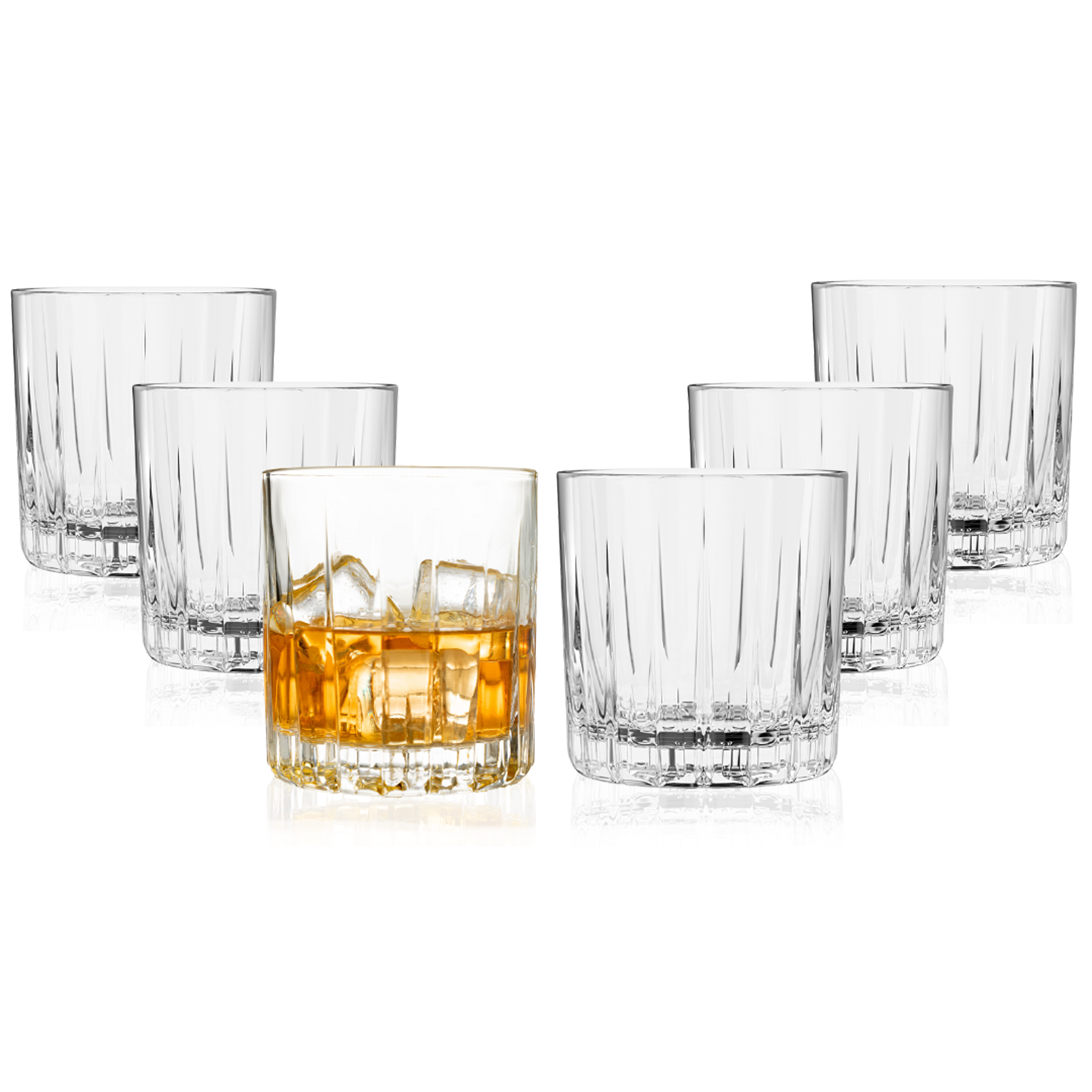 Premium Double Rocks Whiskey Glasses - Set of 6 Cocktail Glasses - 12oz