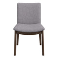 Laura  Light Grey Linen Solid Wood Dining Chair (Set Of 2)