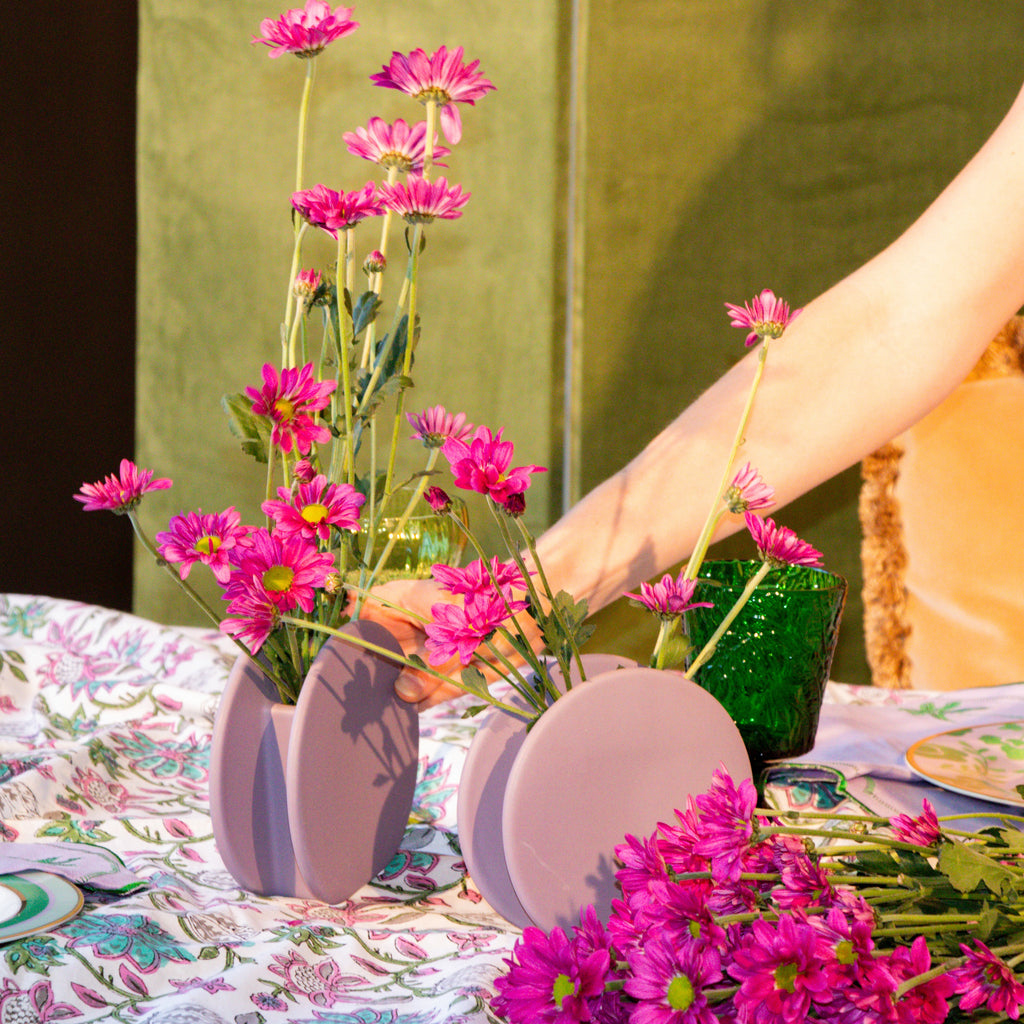Lavender Macaroon Ceramic Vase - Pair