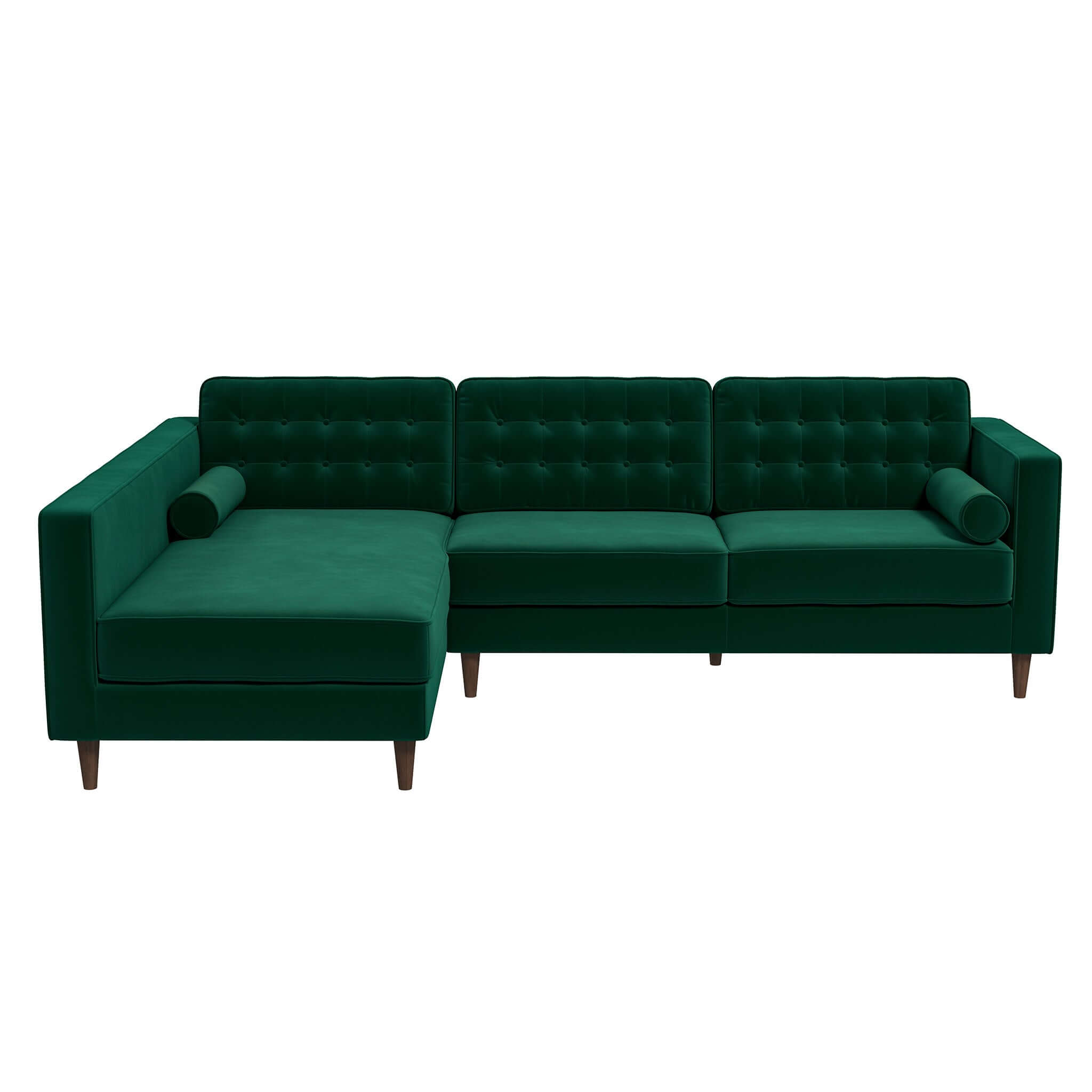 Christian Green Velvet Sectional Sofa Left Facing – Designer Sofa – Cu