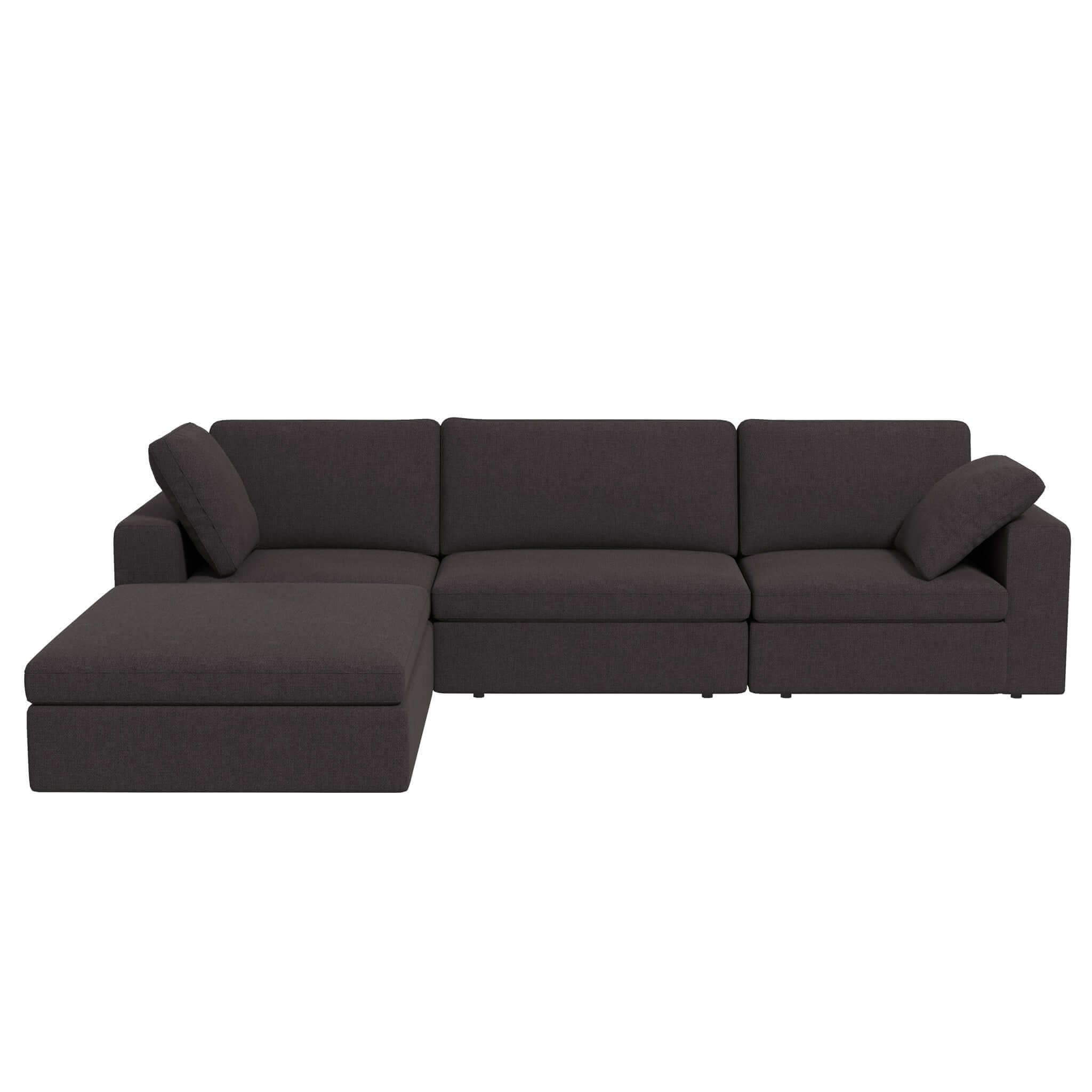 Cecilia Modular Corner Sectional Modern Fabric Sofa Dark Gray – Design