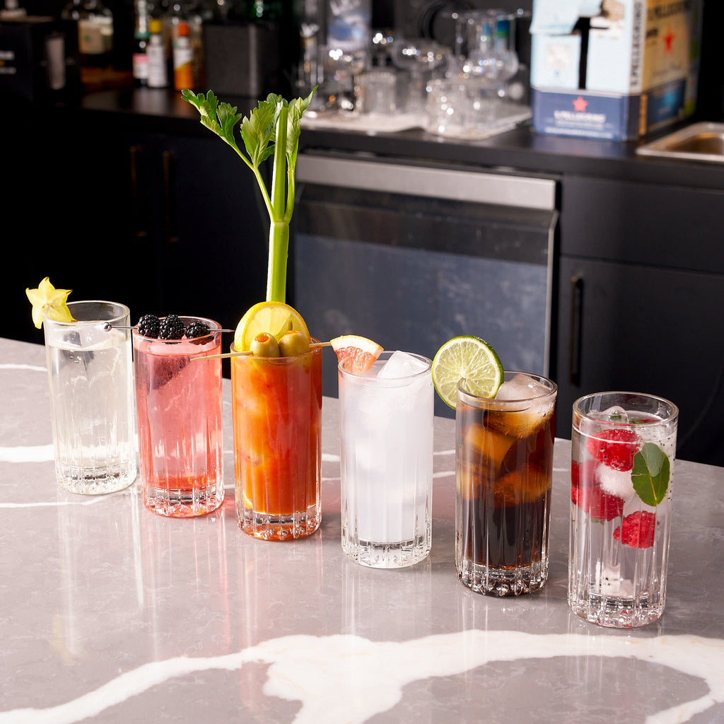 Traze Tom Collins Crystal Cut Glasses - 11.5 Oz