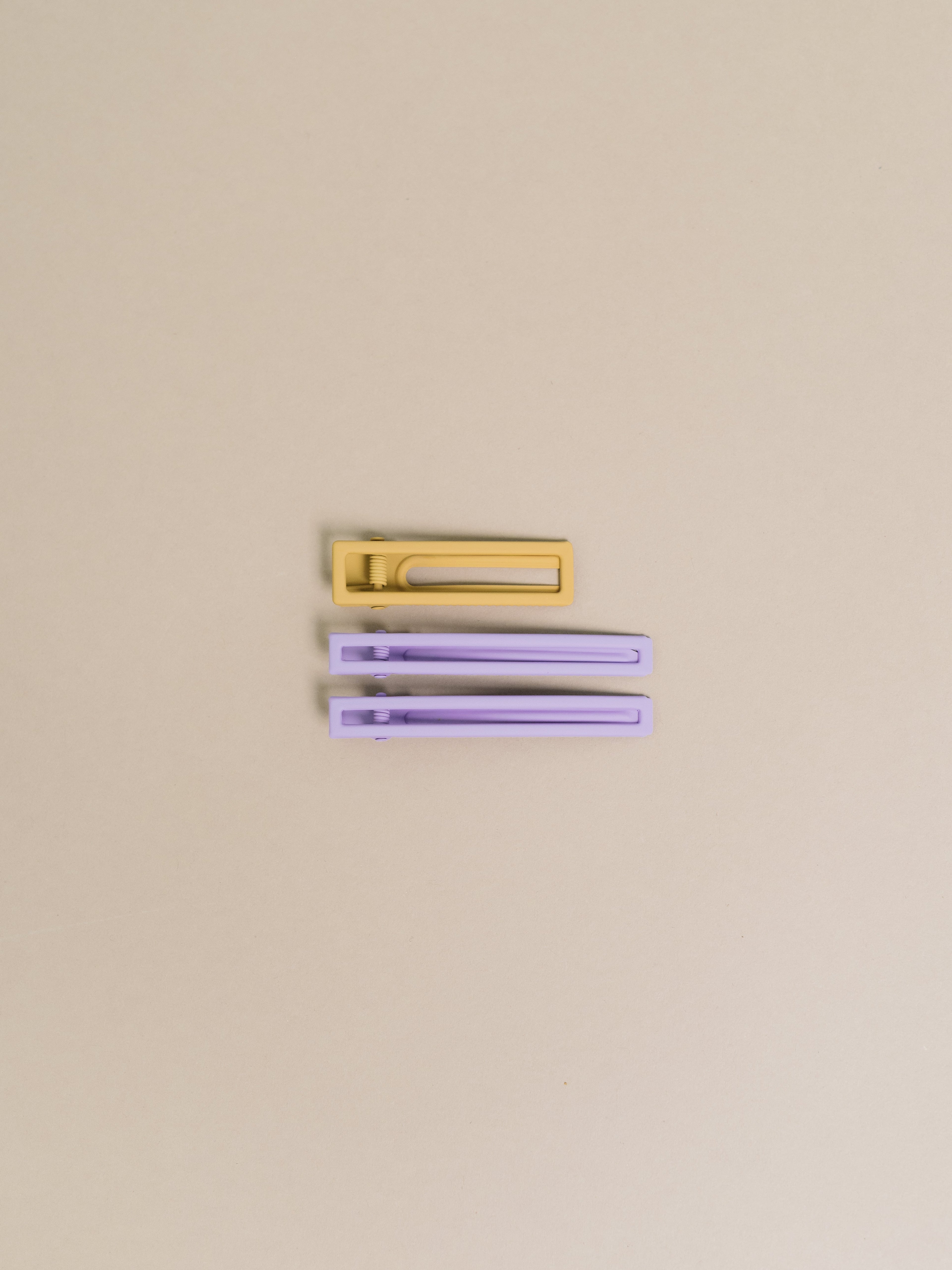 Yarrow Hair Clips - Lilac + Mustard