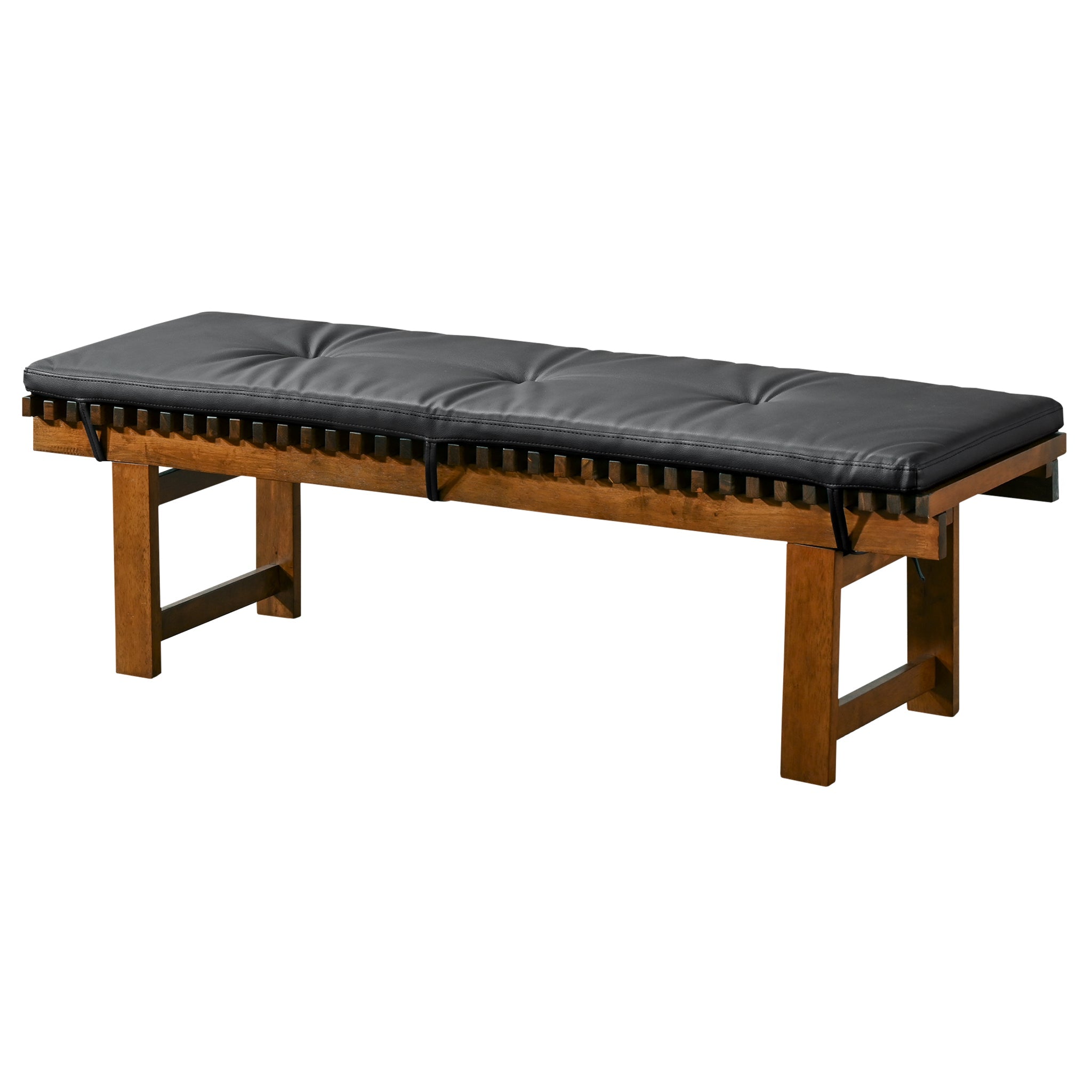 Lucia Bench in Black PU Leather – Luxury Modern Seating – Curated by S
