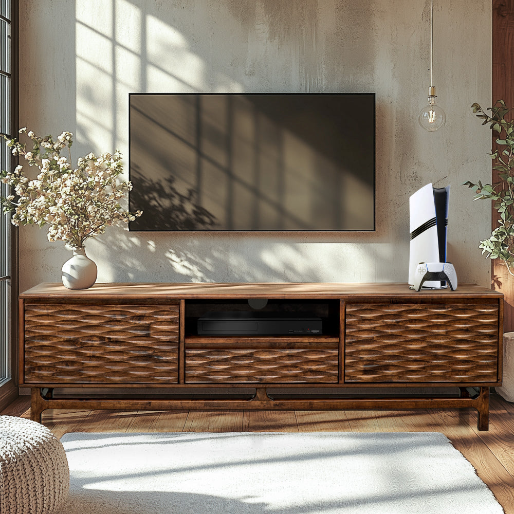Acacia Elara TV Stand with Storage and Cable Management for TVs up to 80"