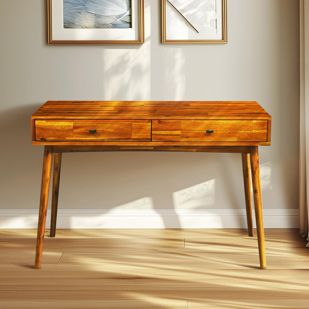 Acacia Lagom 48" Solid Wood Work Desk with Drawers
