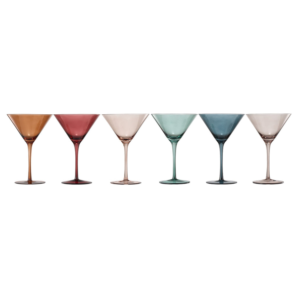Tonal Martini Cocktail Glassware, Set of 6