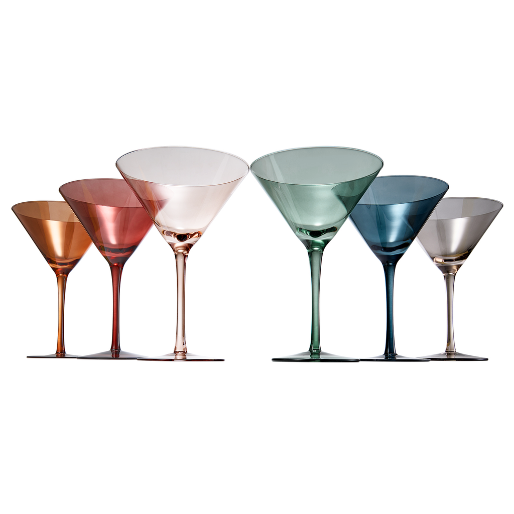 Tonal Martini Cocktail Glassware, Set of 6