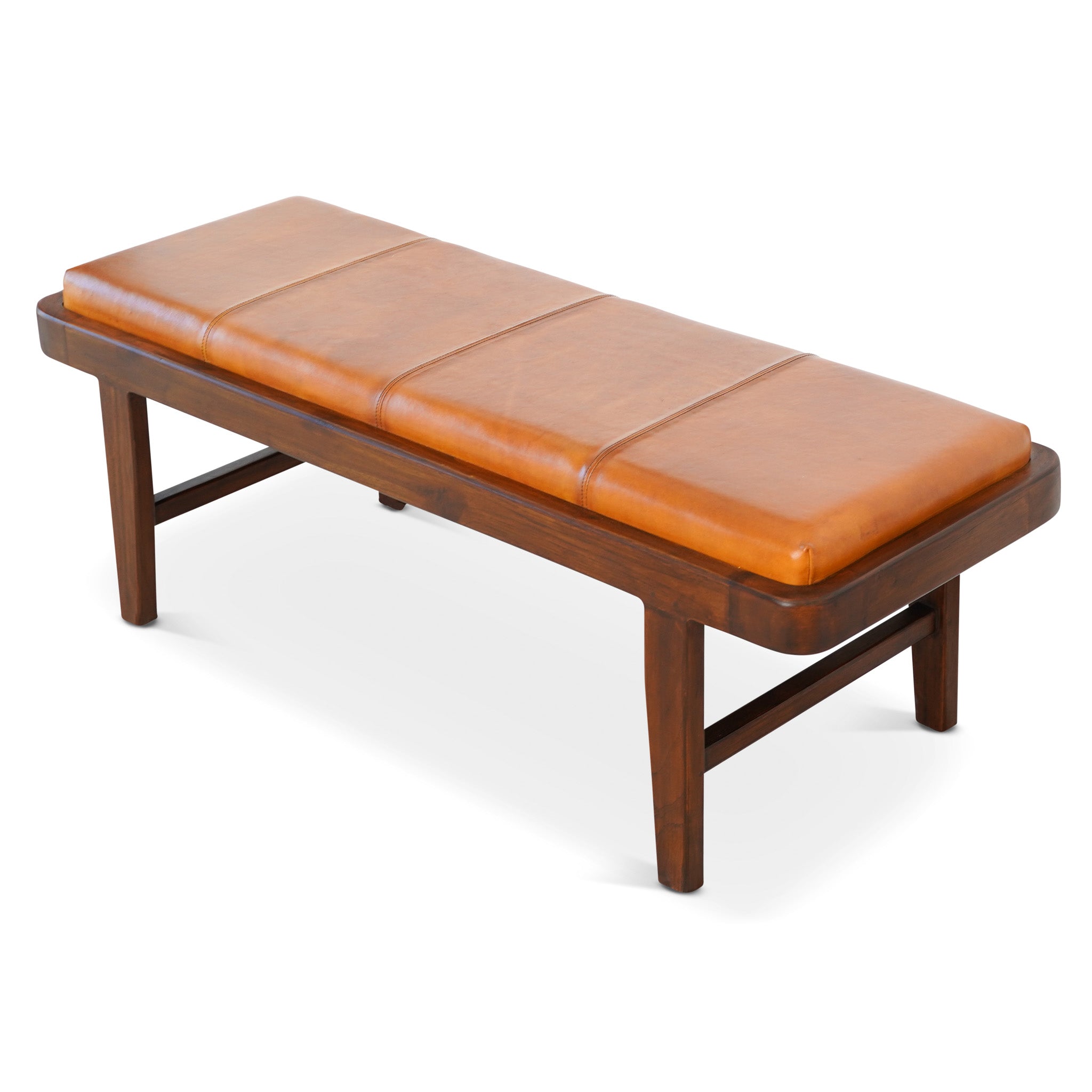 Maddox Bench (Tan Leather) – Luxury Modern Seating – Curated by SHOPLO