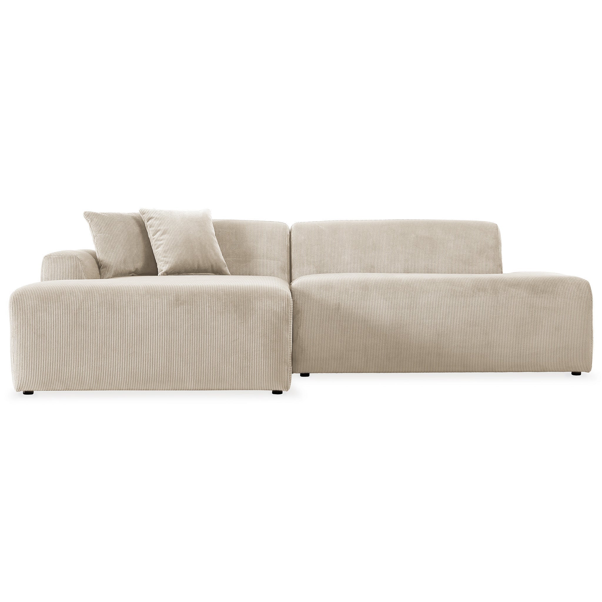 Mar Sectional Cream Corduroy Sofa(Left Facing) – Designer Sofa – Curat