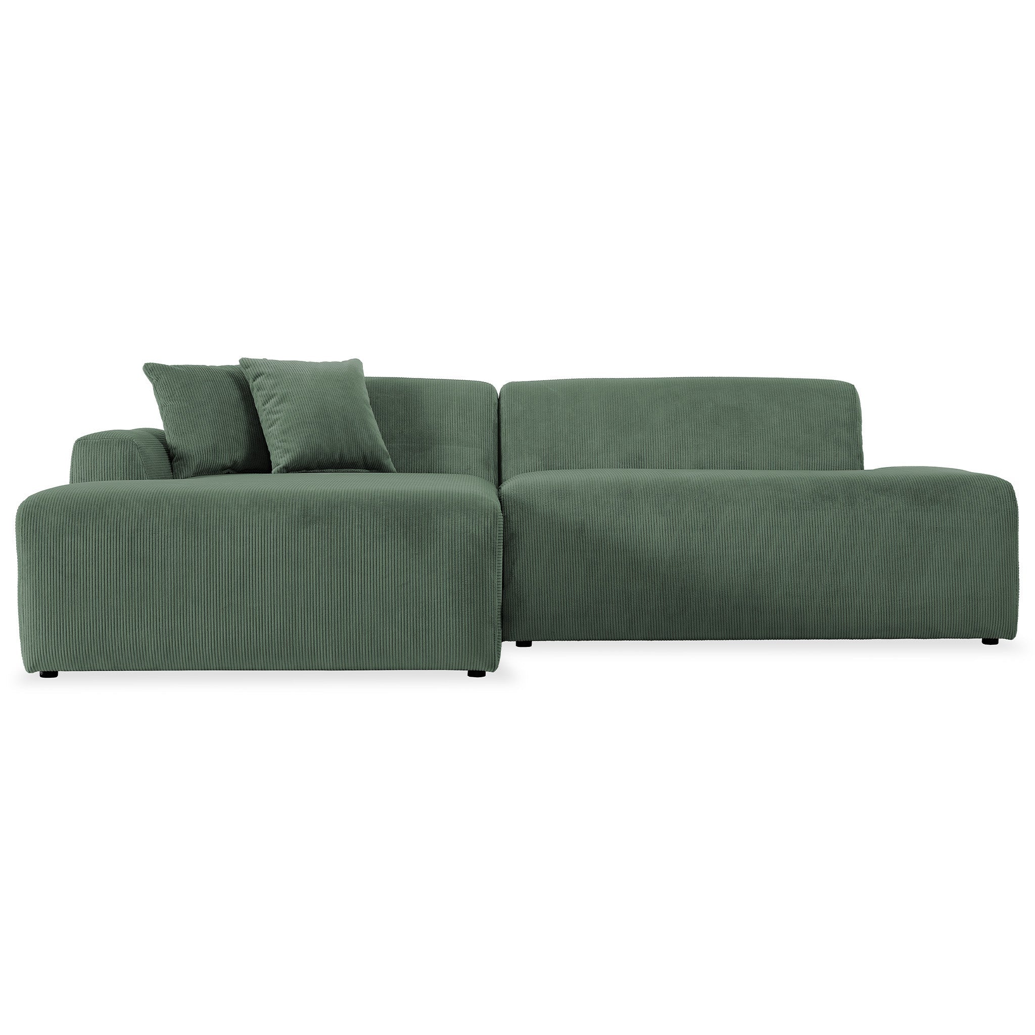 Mar Sectional Green Corduroy Sofa (Left Facing) – Designer Sofa – Cura