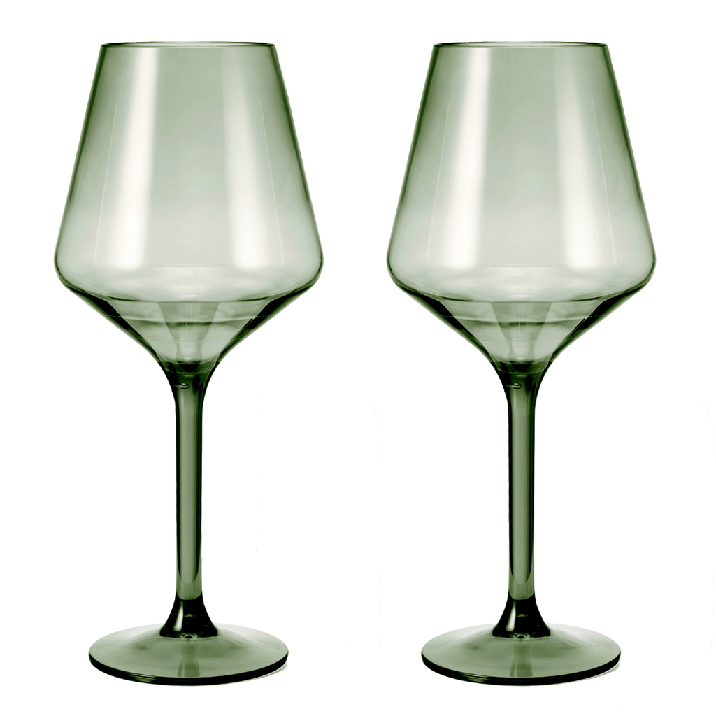 Saint Tropez Acrylic Stemmed Wine Glassware, Set of 2