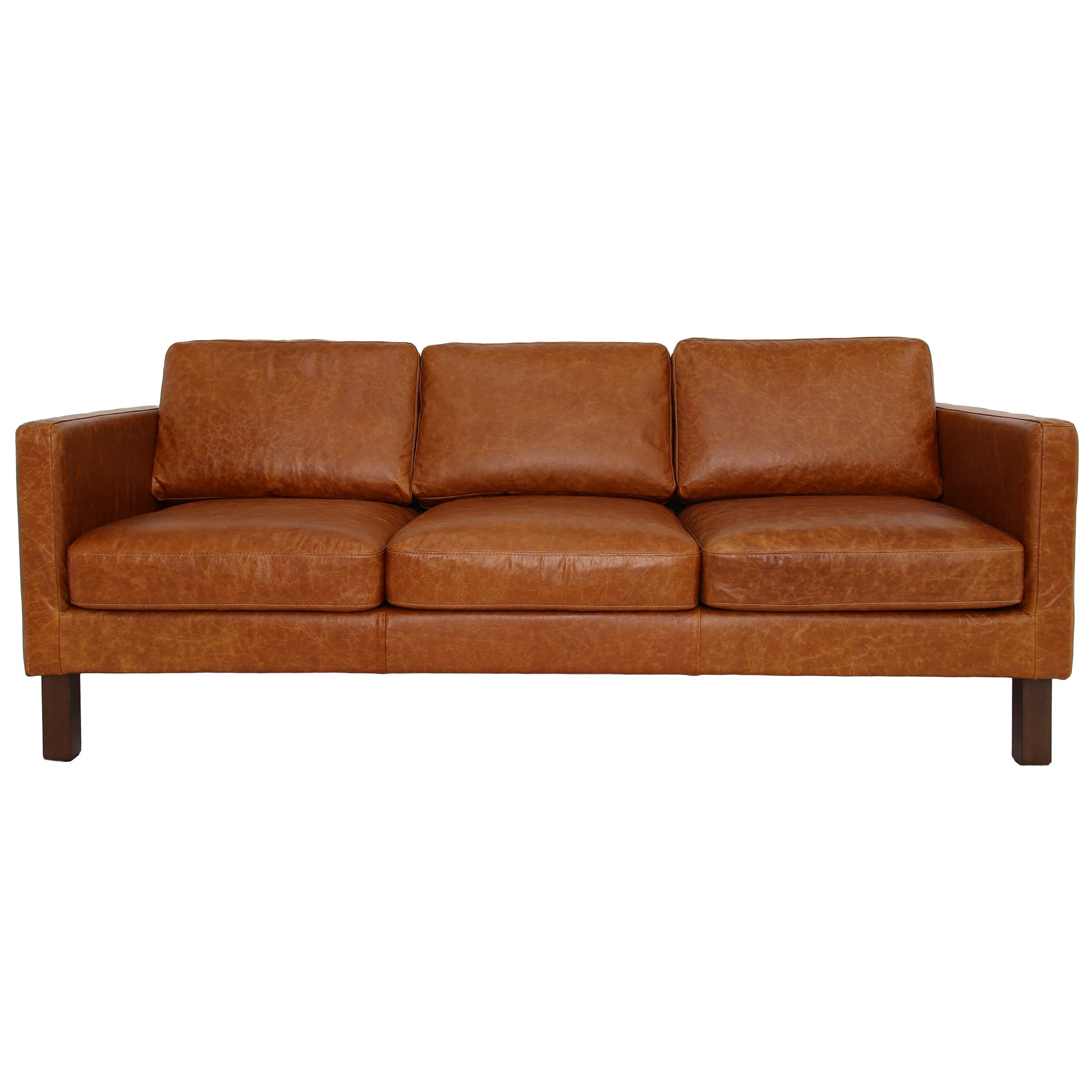 Memphis Waxy Cognac Leather Sofa – Designer Sofa – Curated by SHOPLOBB