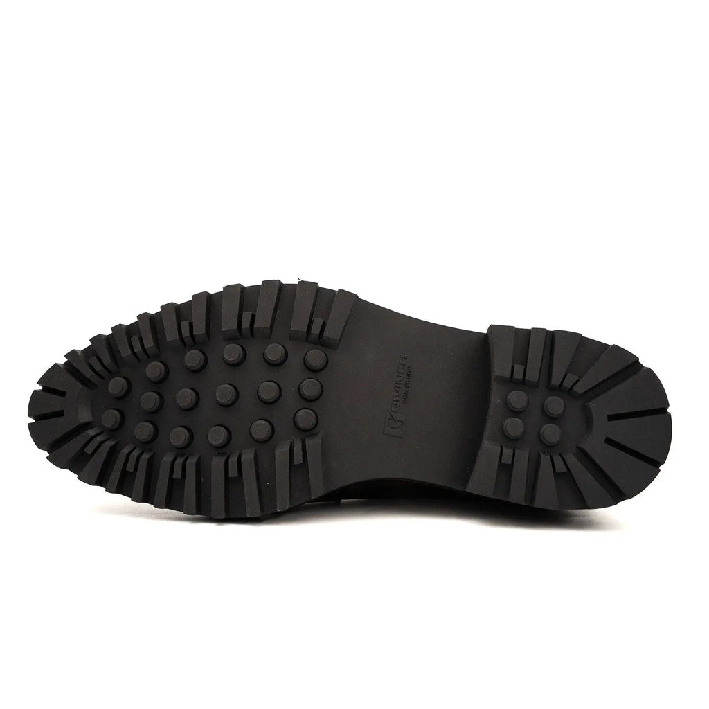 Men's Coffee Calfskin Buckle Chelsea Boots