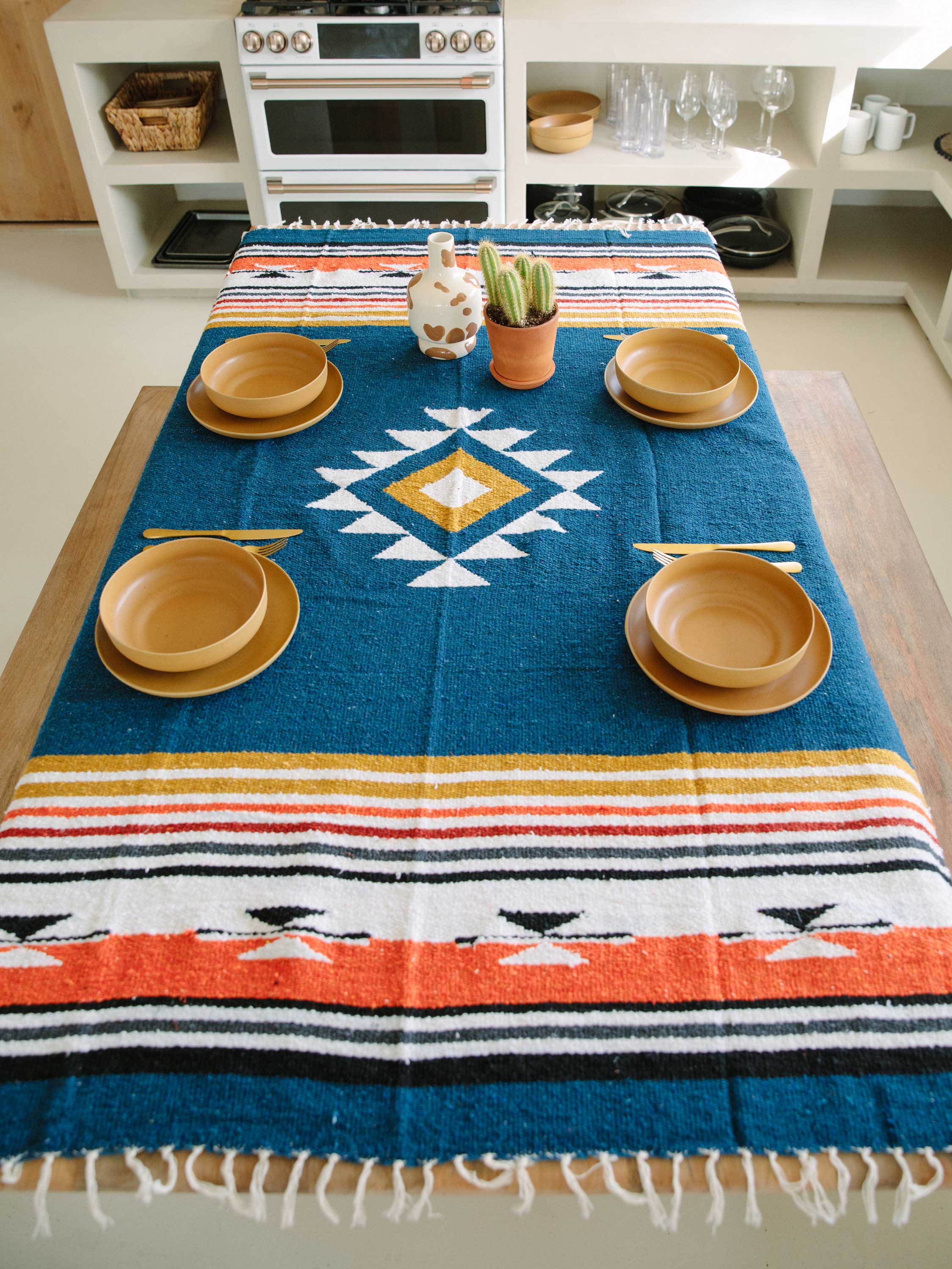Navy Baja Mexican Blanket