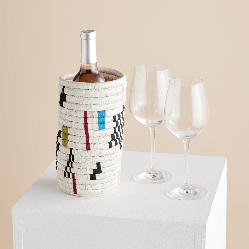 Mosaic Woven Vase or Wine Holder