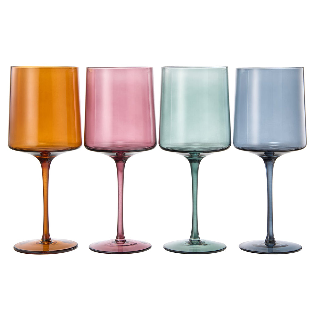Tonal Square Stemmed Wine Glassware, Set of 4
