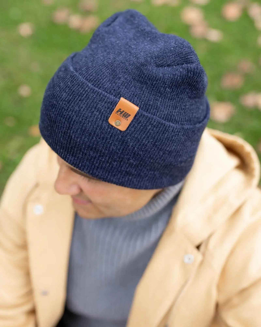NEW HAAKWEAR H-Stitch Cuffed Beanie - Designed and Made in USA (Patented Design) - Denim Blue