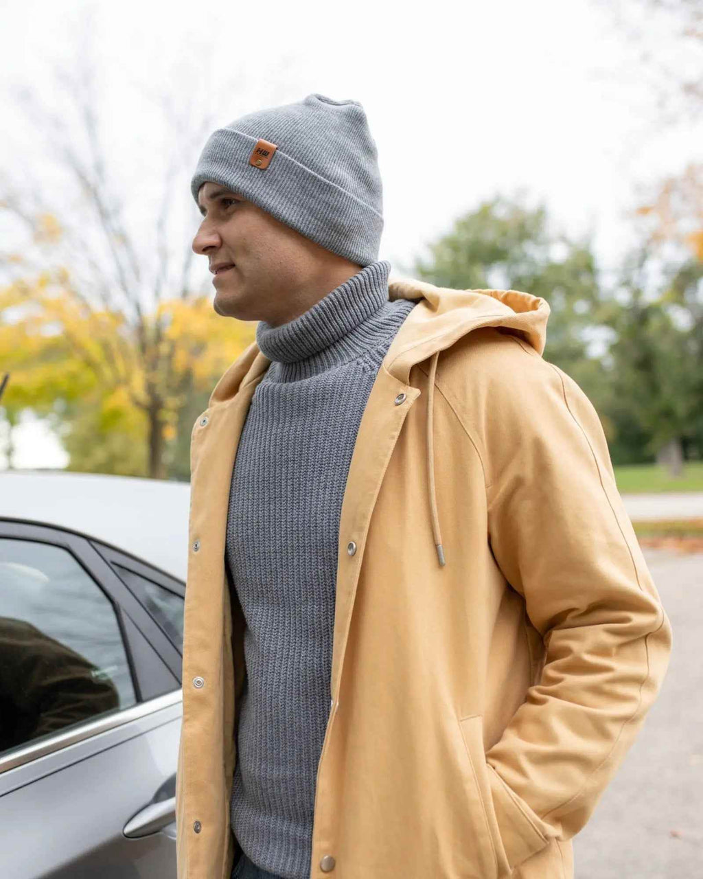 NEW HAAKWEAR H-Stitch Cuffed Beanie - Designed and Made in USA (Patent Pending Design) - Koala Gray