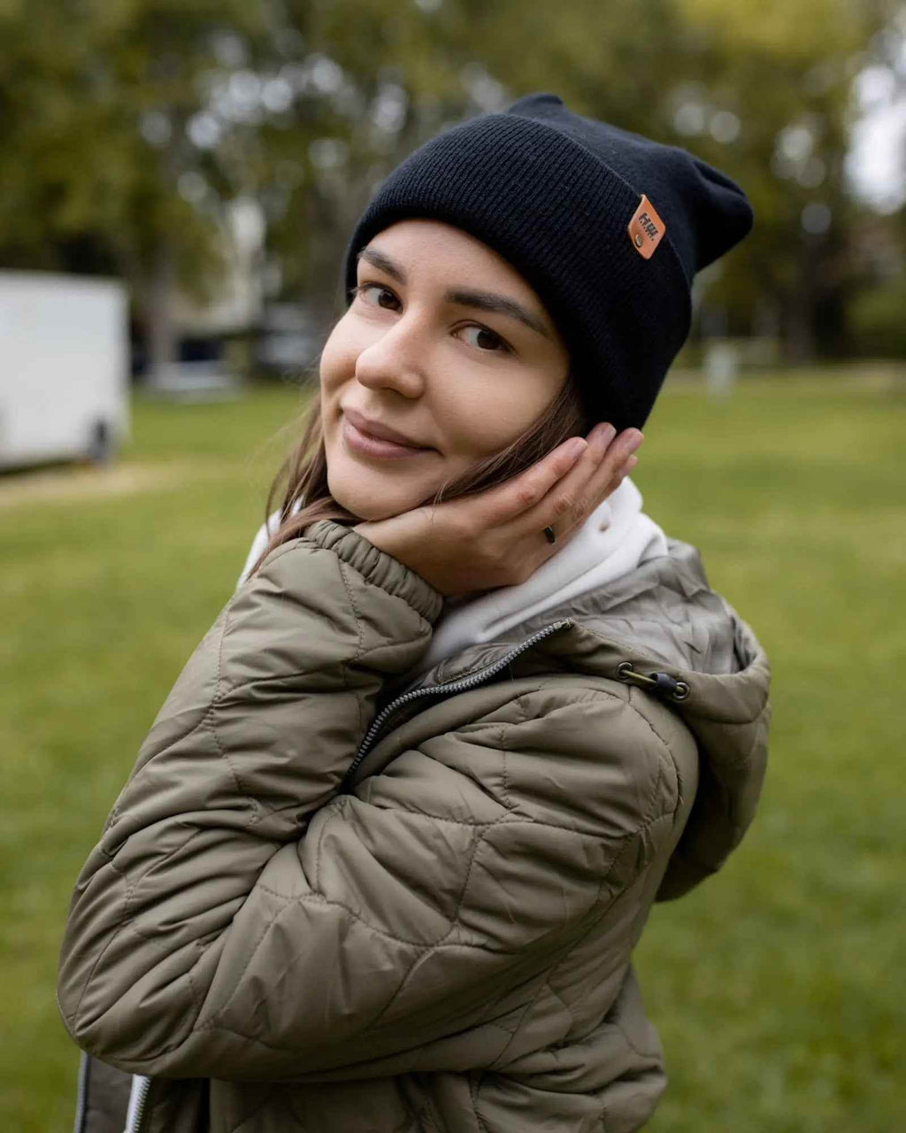 NEW HAAKWEAR H-Stitch Cuffed Beanie - Designed and Made in USA (Patented Design) - Midnight Black