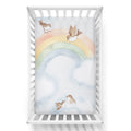 Rainbow and Birds Mini Crib Sheet