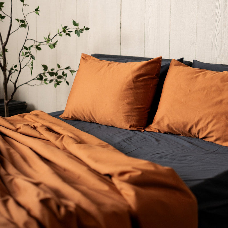 Sateen Organic Cotton Duvet Cover Set + Shams
