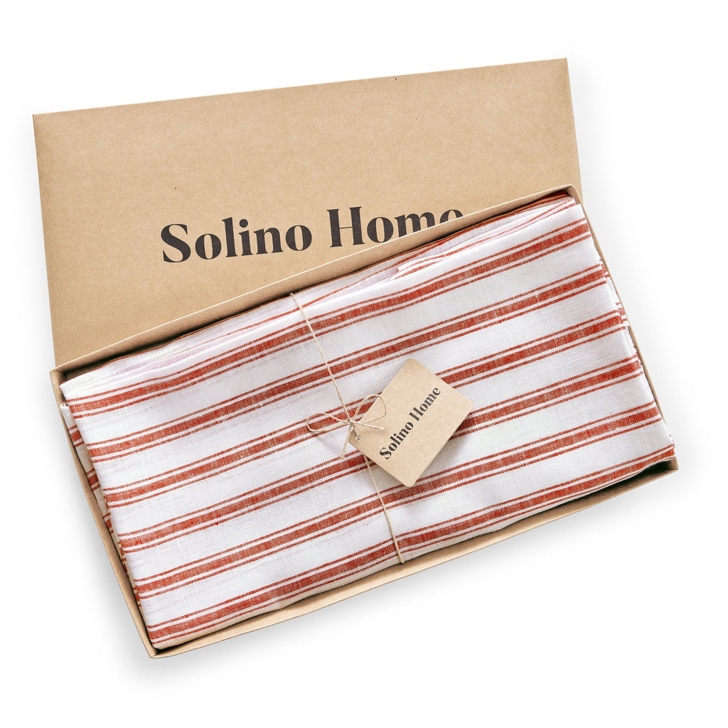 Capri Ticking Stripe Round Tablecloth