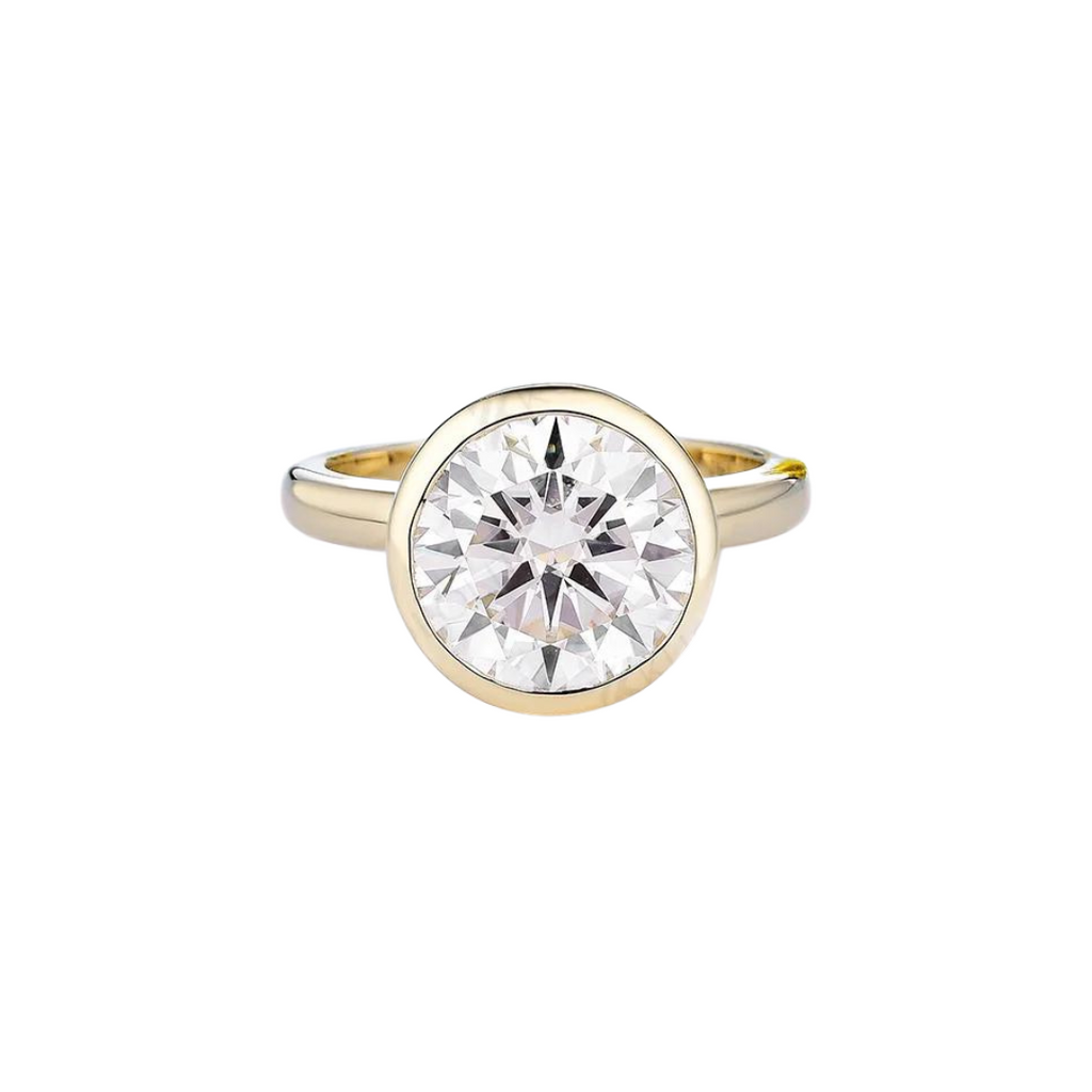4.5ctw Round Cut Moissanite Bezel Set Solitaire Engagement Ring