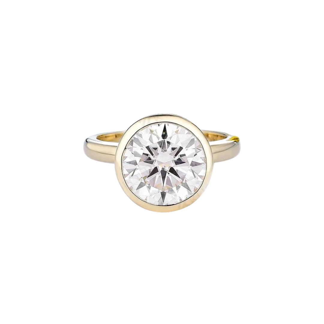 4.5ctw Round Cut Moissanite Bezel Set Solitaire Engagement Ring