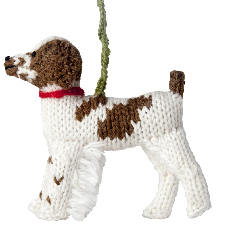 Brittany Spaniel Dog Hand Knit Christmas Ornament Arcadia Home