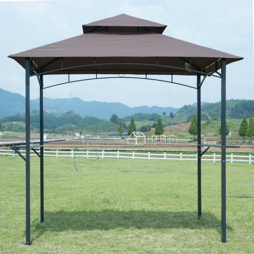 8-Ft x 5-Ft Steel Frame Outdoor Grill Gazebo with Vent Top Canopy