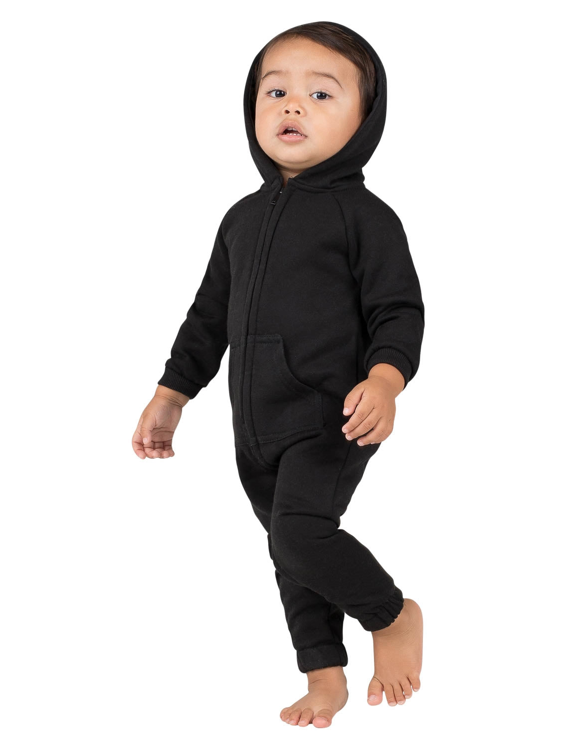 Pitch Black Infant Footless Hoodie Onesie