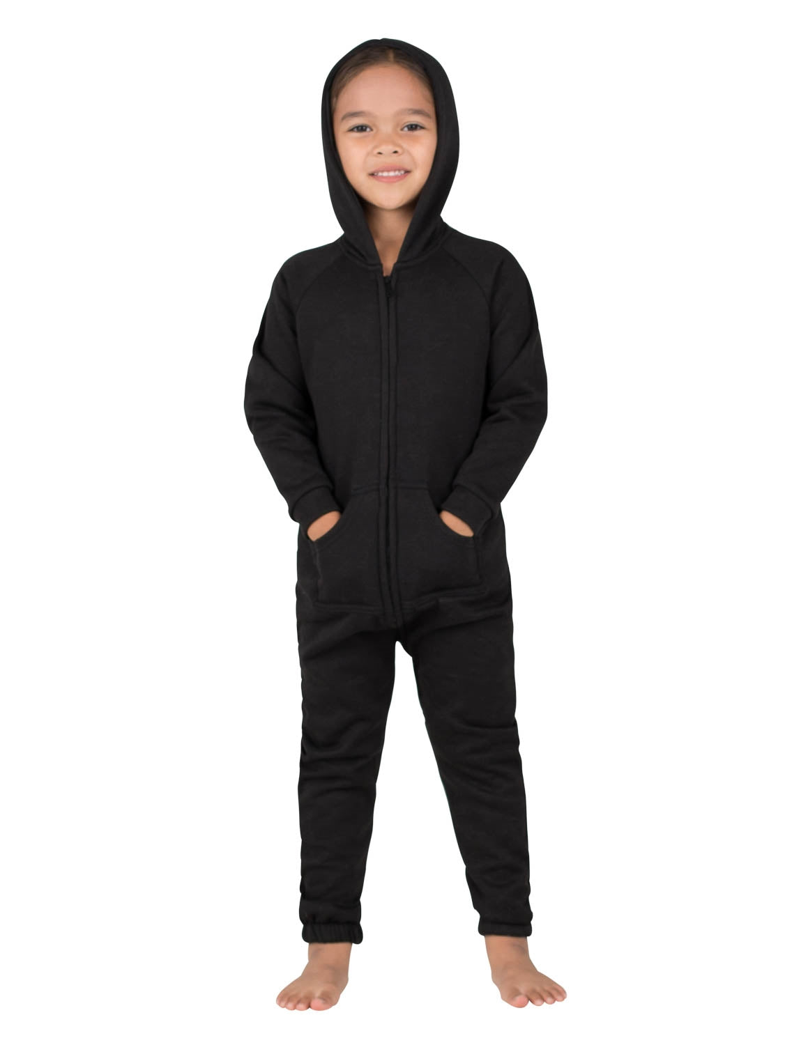 Pitch Black Toddler Footless Hoodie Onesie