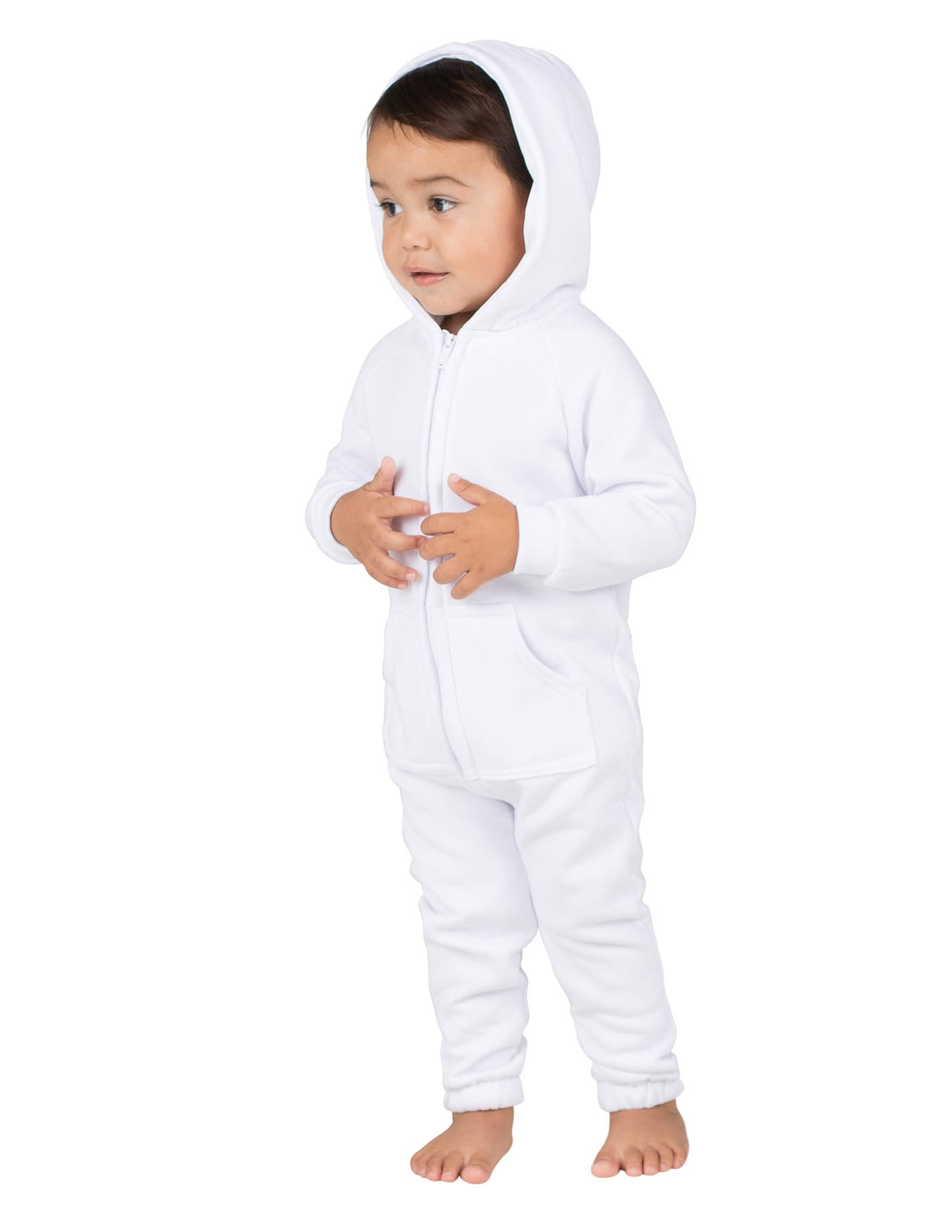 White Frosting Infant Footless Hoodie Onesie