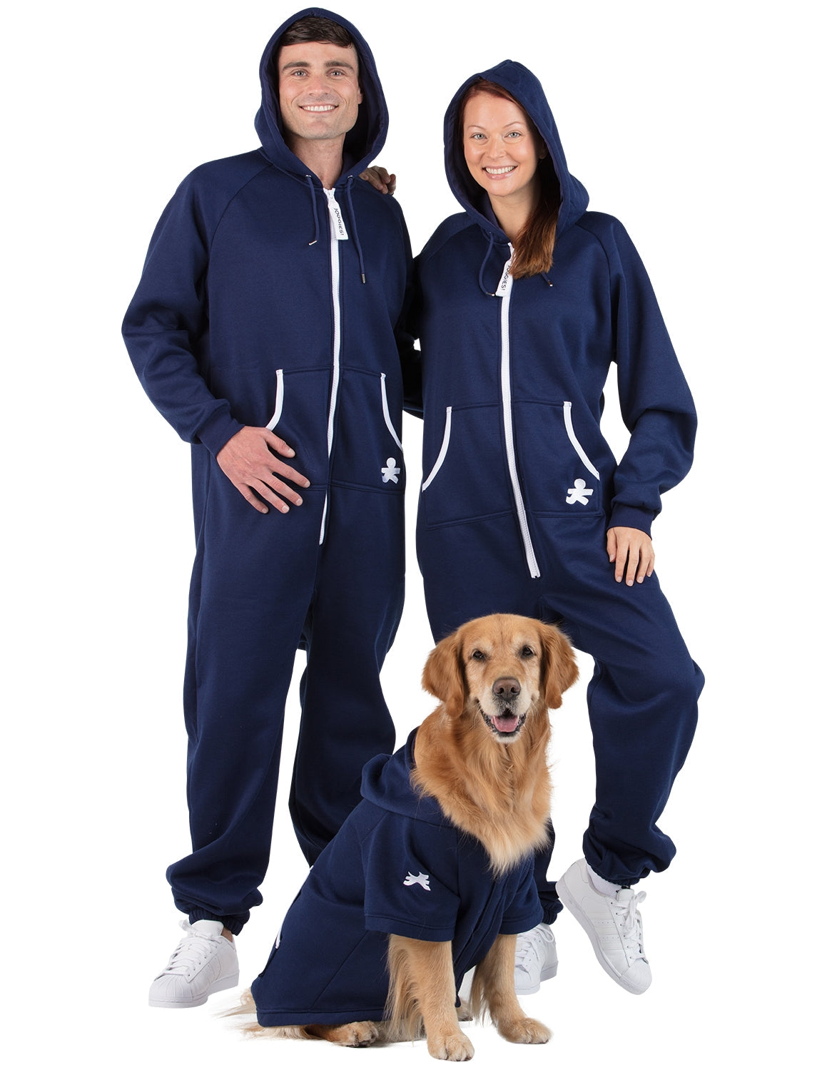 Navy Blue Adult Footless Hoodie Onesie