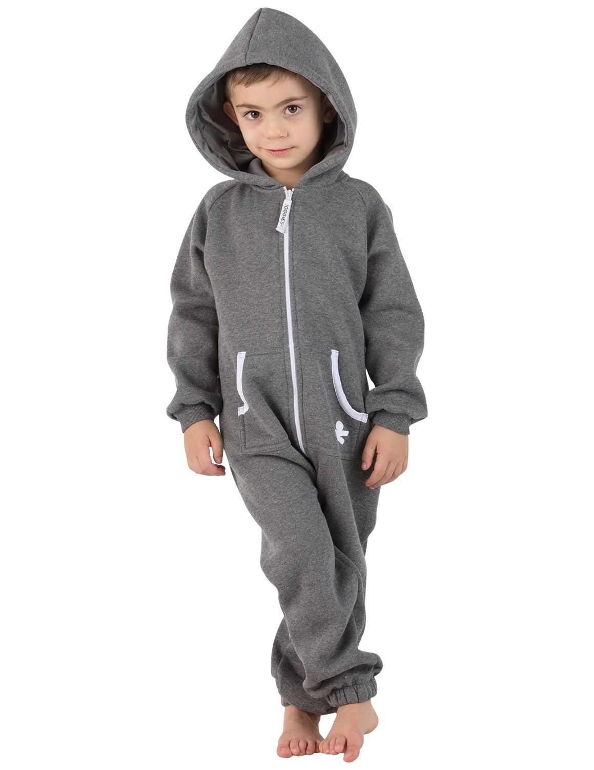 Charcoal Gray Toddler Footless Hoodie Onesie