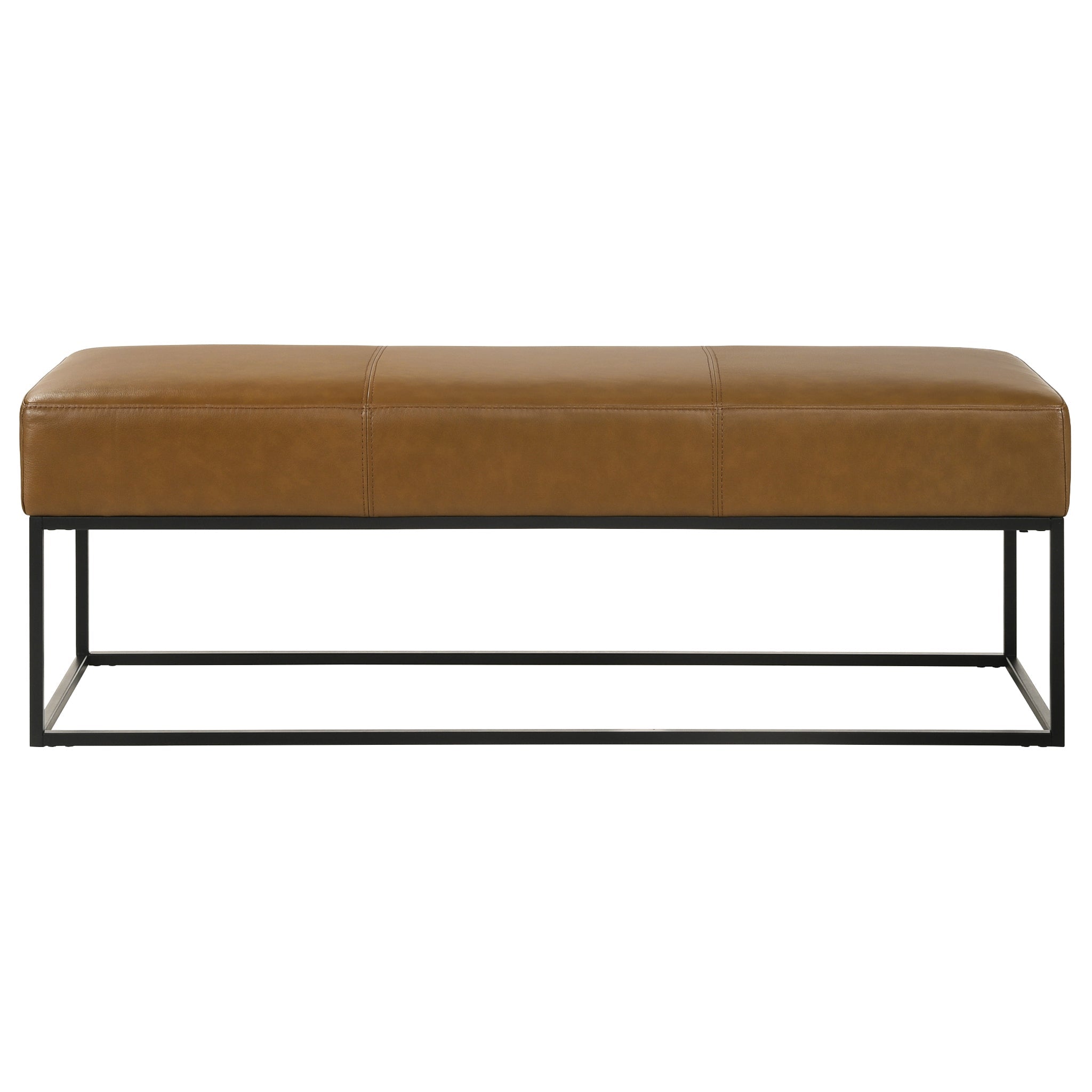 Odessa Tan Leather Bench – Luxury Modern Seating – Curated by SHOPLOBB