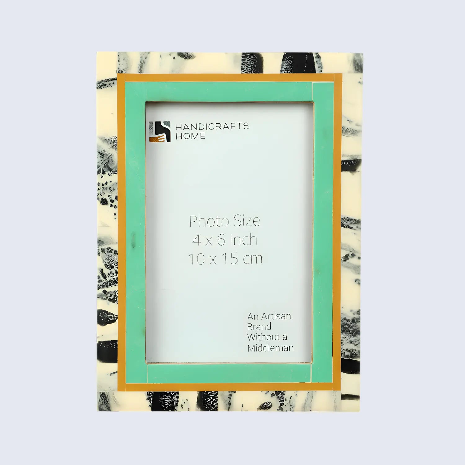 Green Abstract Ink Resin Inlay Picture Frame in 4x6 & 5x7