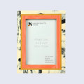 Peach Abstract Ink Resin Inlay Picture Frame in 4x6 & 5x7