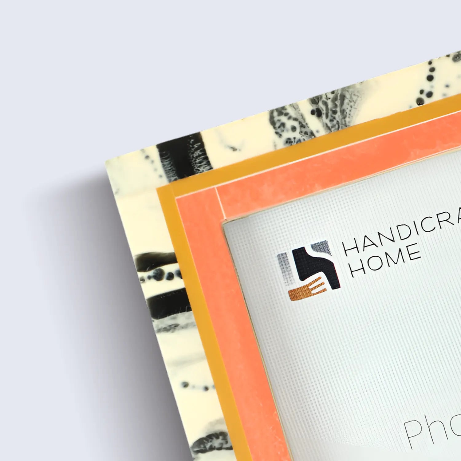 Peach Abstract Ink Resin Inlay Picture Frame in 4x6 & 5x7