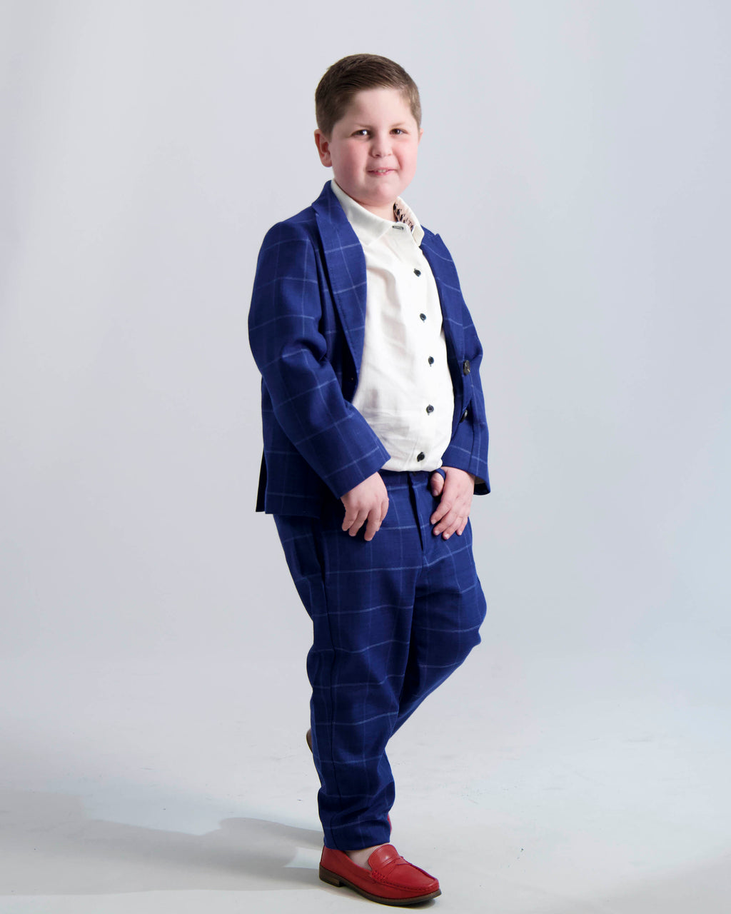 Blue Windowpane Dress Pants