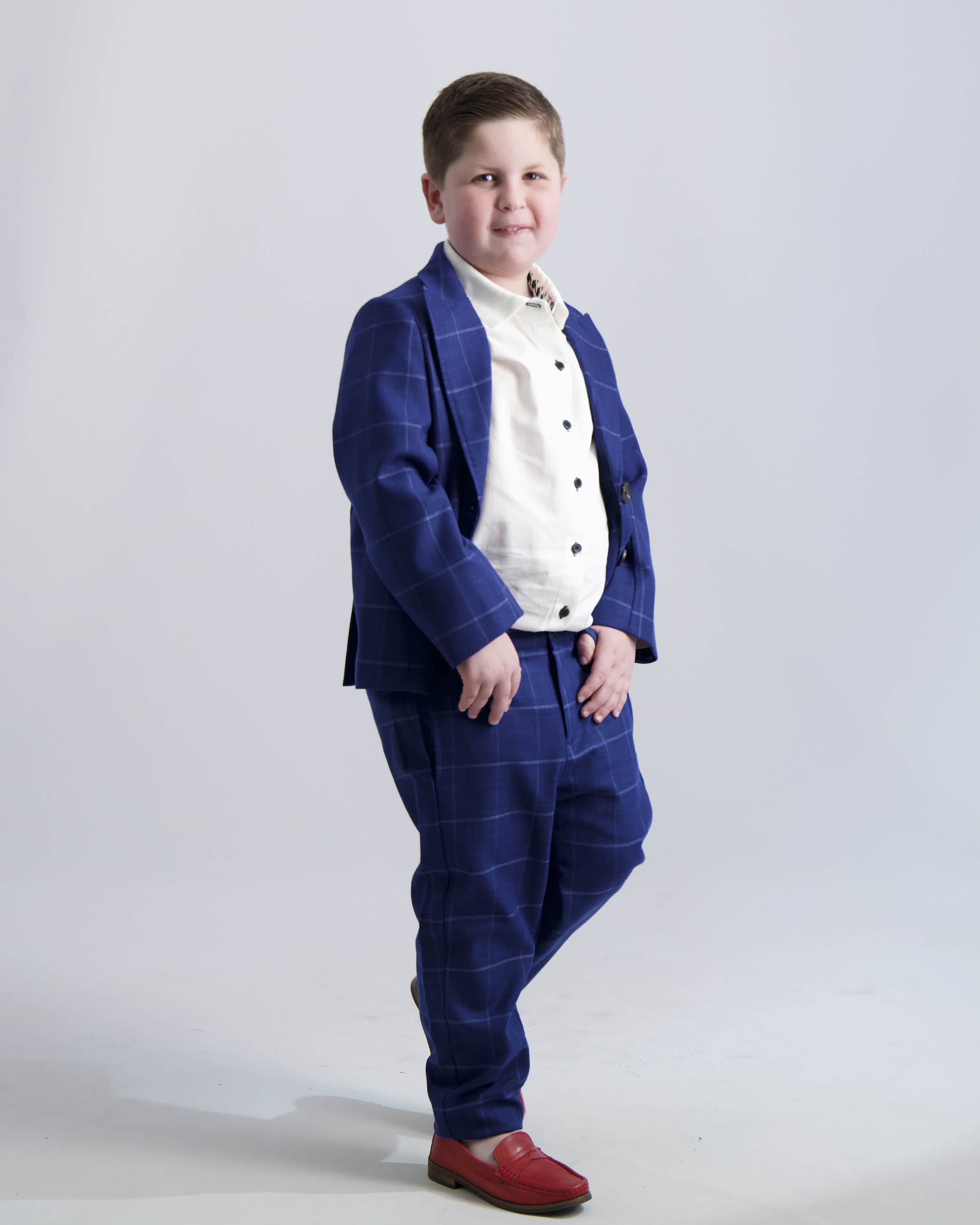 Blue Windowpane Dress Pants