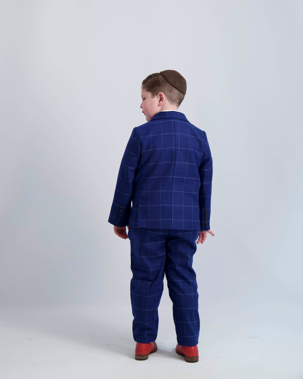 Blue Windowpane Dress Pants