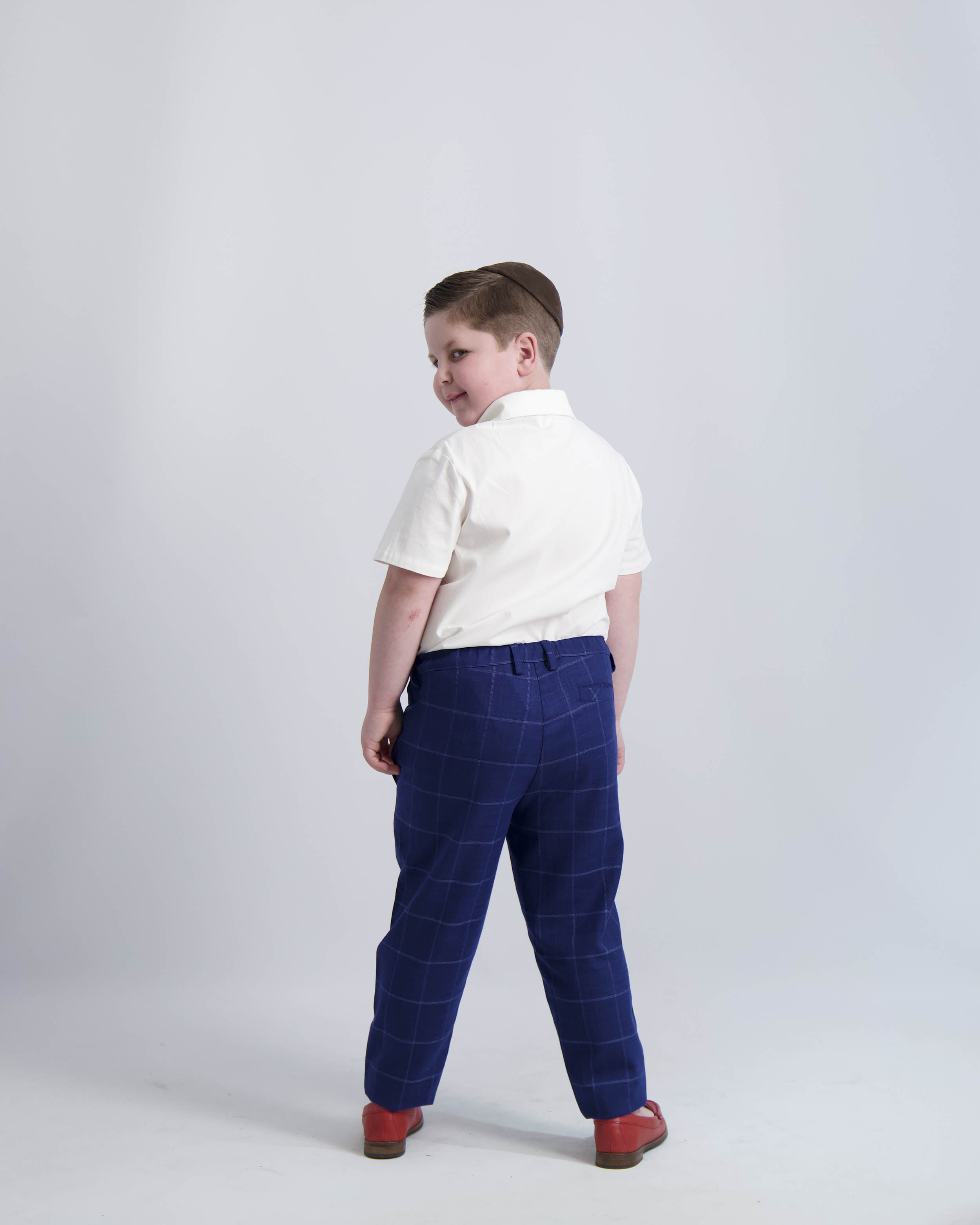 Blue Windowpane Dress Pants