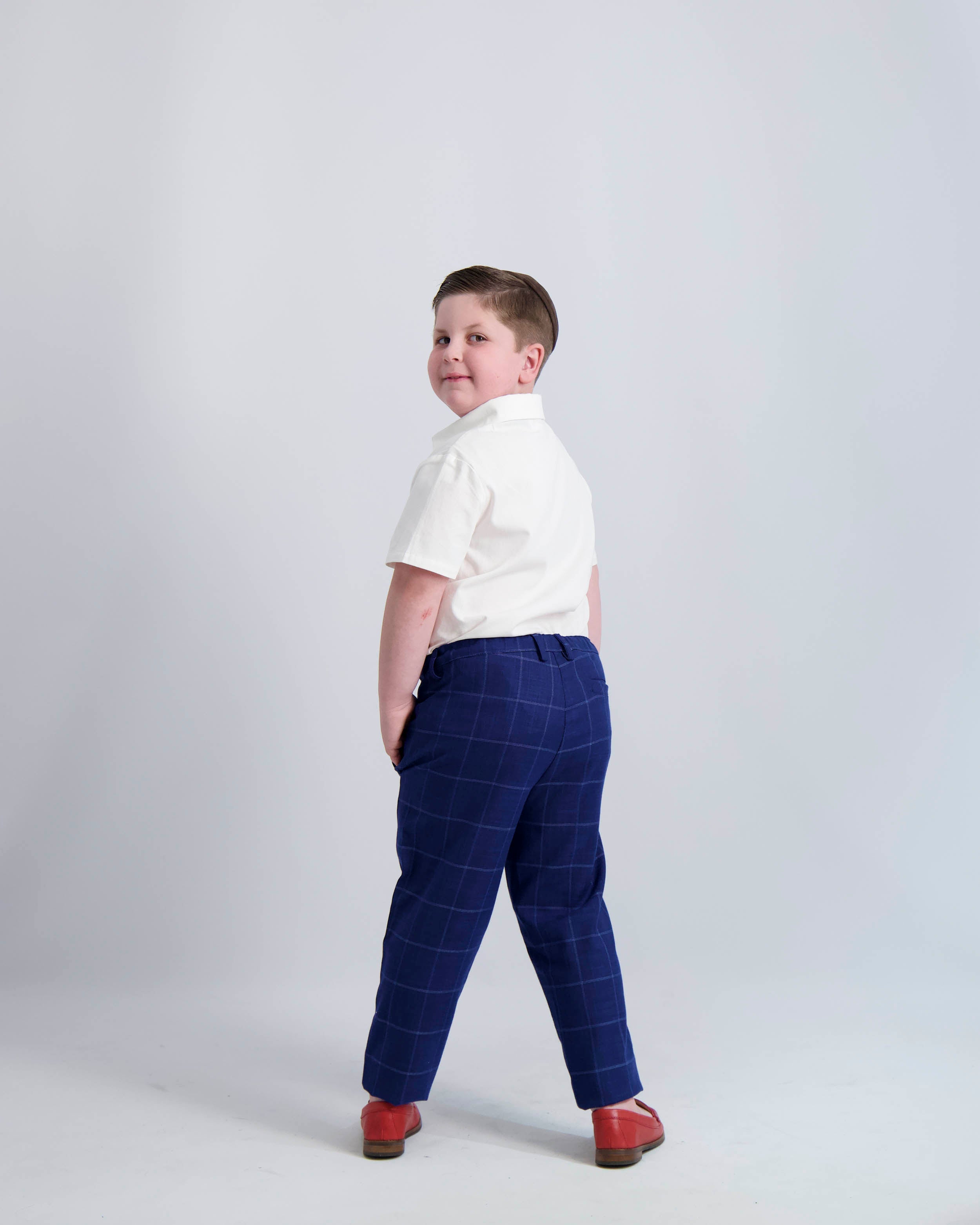 Blue Windowpane Dress Pants