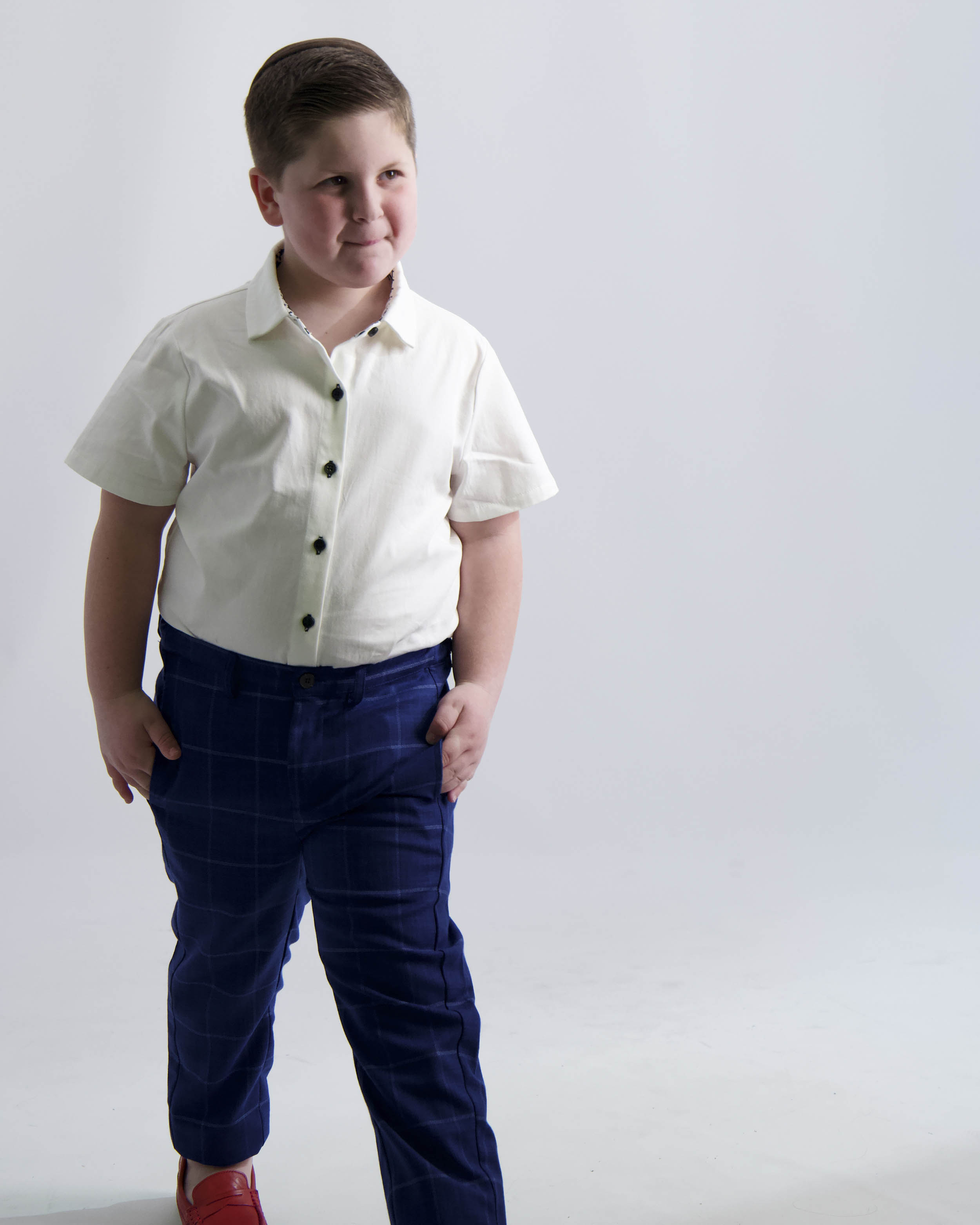 Blue Windowpane Dress Pants