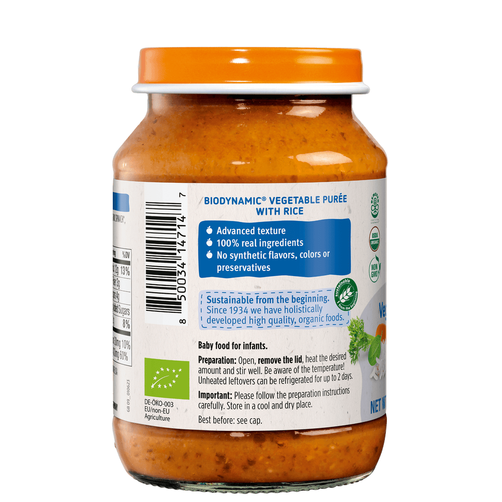 Holle Organic Baby Food Jar - Veggie Risotto - 6 Jars